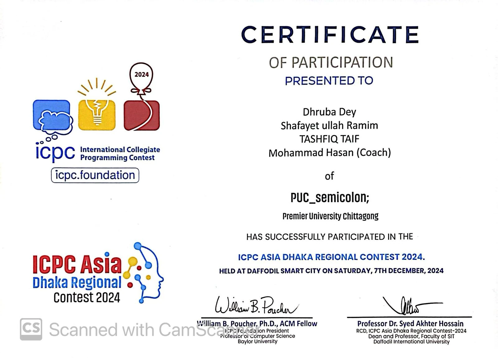ICPC Certificate