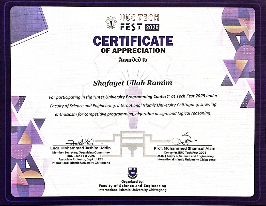 IIUC IUPC Certificate