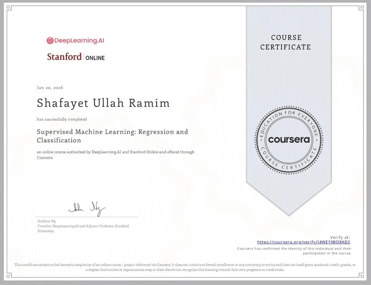 Supervised Machine Learning: Regression and Classification