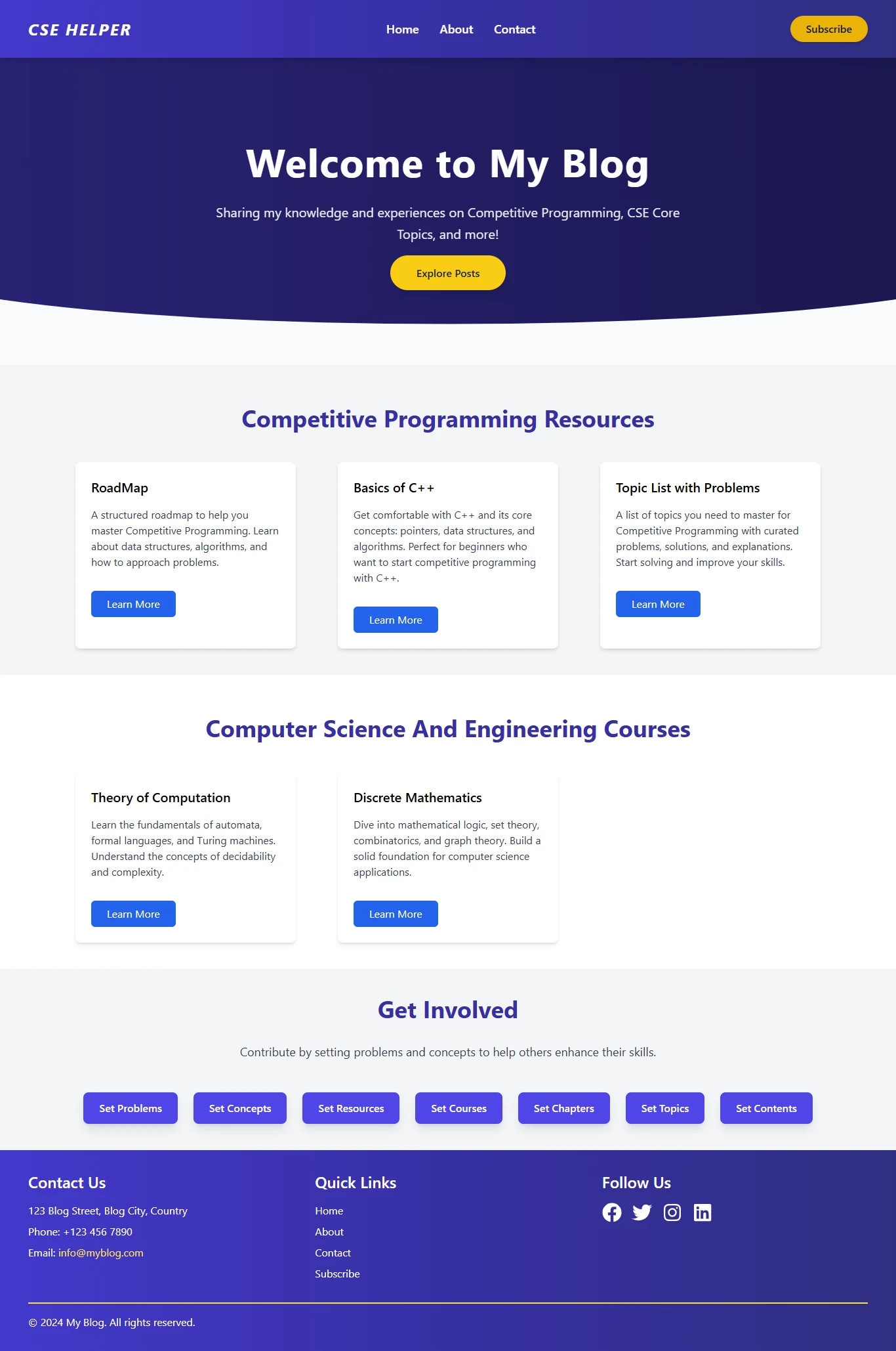 CSE Helper — Daily Learning Blog